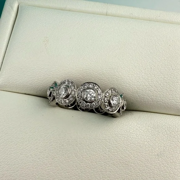RARE Tiffany & Co. Platinum Diamond Circlet Eternity Band Ring - Picture 3 of 10
